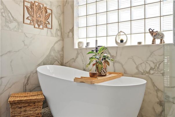 Bathroom, Free Standing Baths, Interior, Marble Walls