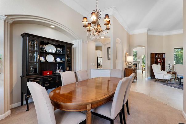Chandelier, Dining room, Interior, Recessed Lighting