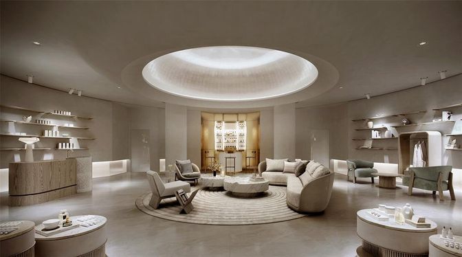 Interior, Living room, Recessed Lighting