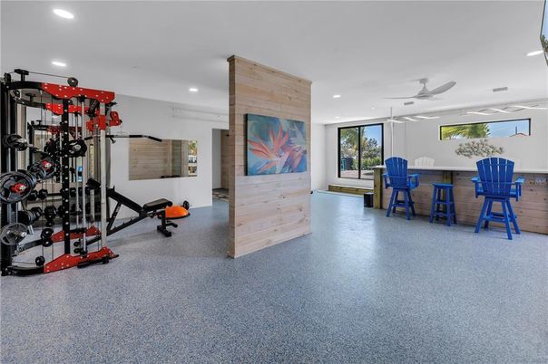 Fitness Equipment, Interior, Recessed Lighting, Wooden Walls