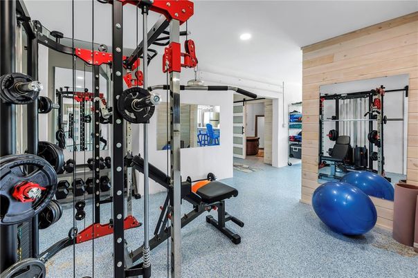Fitness Equipment, Interior, Recessed Lighting, Wooden Walls