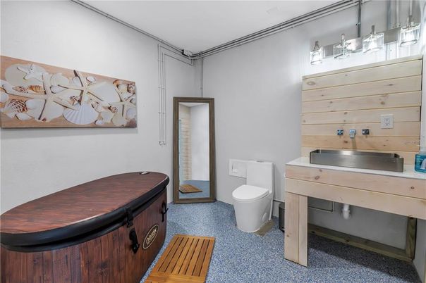 Bathroom, Interior, Wooden Walls