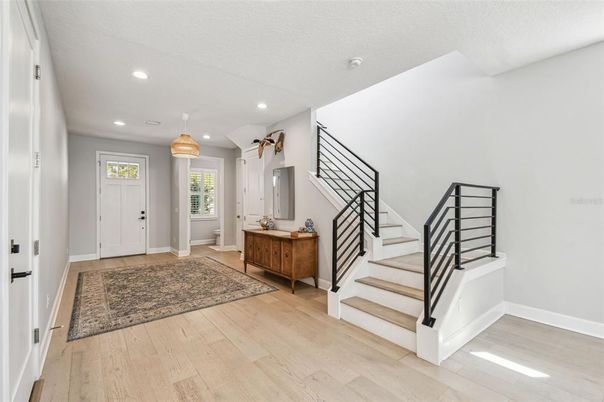 Interior, Pendant Lights, Recessed Lighting, Wood Texture Flooring