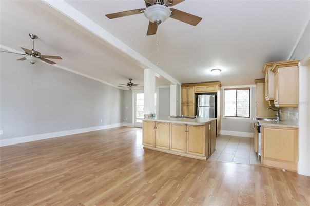 Empty room, Interior, Kitchen, Wood Texture Flooring
