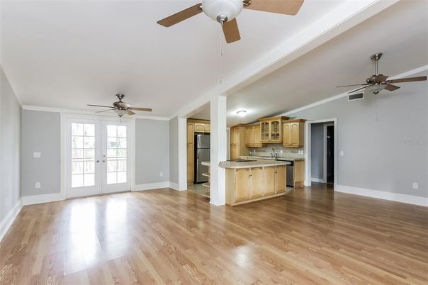 Empty room, Interior, Kitchen, Wood Texture Flooring