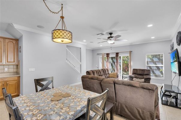 Dining room, Interior, Living room, Pendant Lights, Recessed Lighting