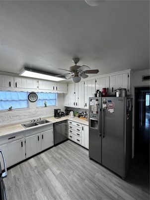 Interior, Kitchen, Stainless Steel Appliances, Wood Texture Flooring