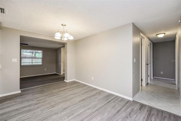 Chandelier, Empty room, Interior, Wood Texture Flooring
