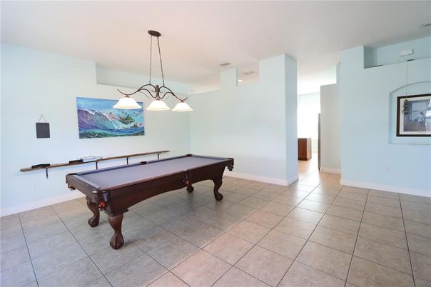 Billiard Table, Game Room, Interior, Pendant Lights