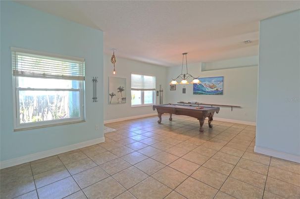 Billiard Table, Game Room, Interior, Pendant Lights