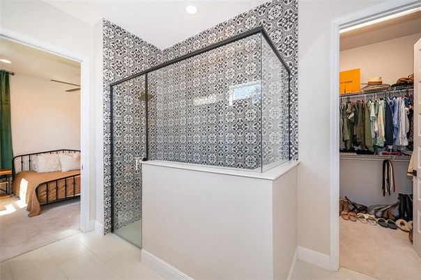 Bathroom, Bedroom, Glass Shower, Interior, Recessed Lighting, Walk-in Closets