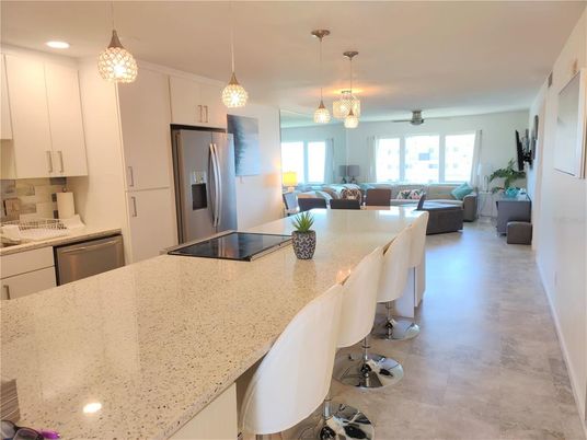Dining room, Interior, Kitchen, Living room, Pendant Lights, Recessed Lighting, Stainless Steel Appliances