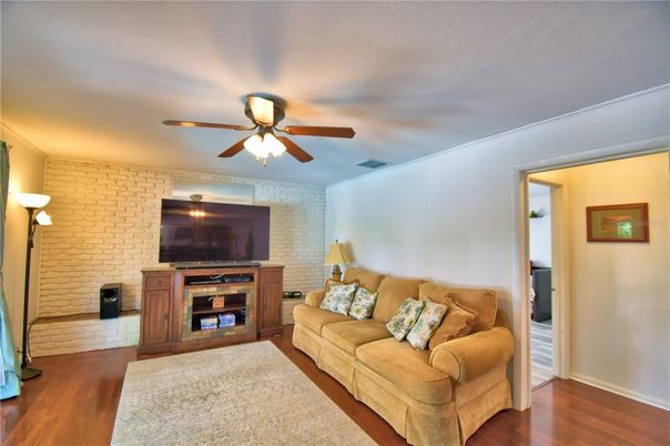 Interior, Living room, Stone Walls, Wood Texture Flooring