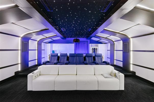Home Theatre Room, Interior, Projection Screen, Recessed Lighting, Theatre Room