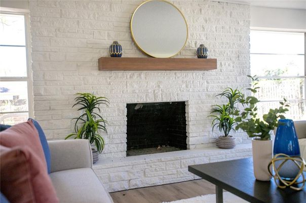 Fireplace, Interior, Stone Walls, Wood Texture Flooring