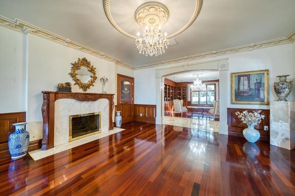 Chandelier, Fireplace, Interior, Wood Texture Flooring