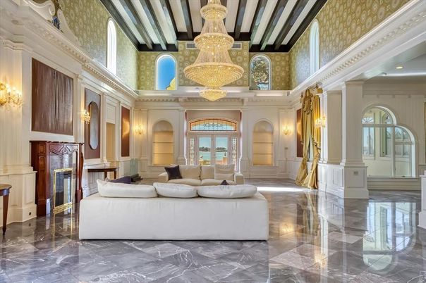 Chandelier, Interior, Marble, Recessed Lighting