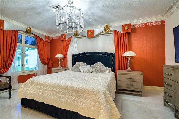 Bedroom, Chandelier, Interior