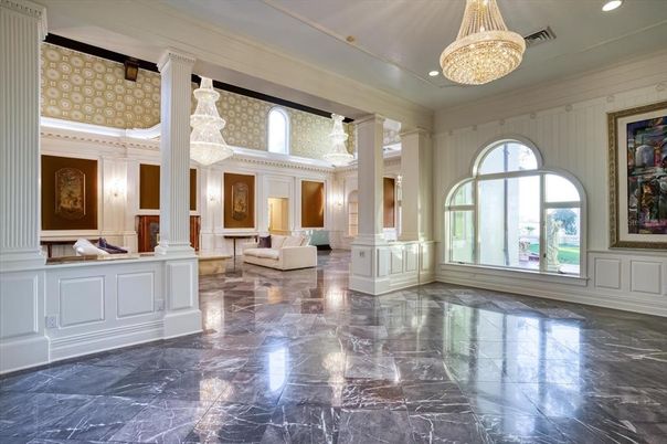 Chandelier, Interior, Marble, Recessed Lighting