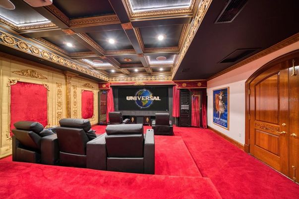 Home Theatre Room, Interior, Projection Screen, Recessed Lighting, Theatre Room