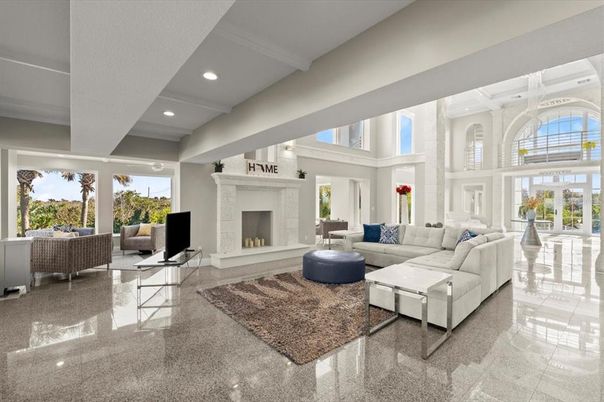 Fireplace, Interior, Living room, Recessed Lighting