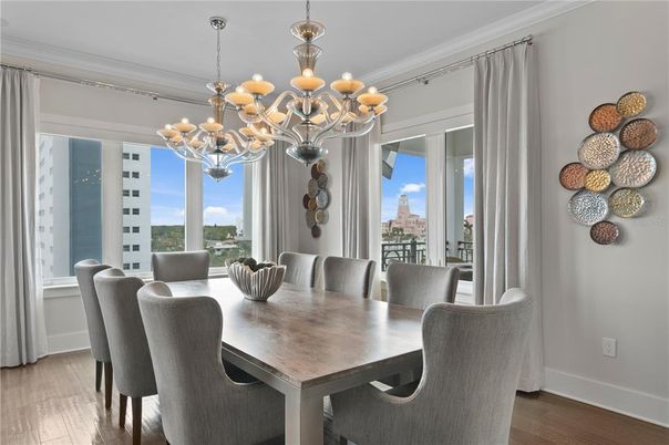Chandelier, Dining room, Interior, Wood Texture Flooring