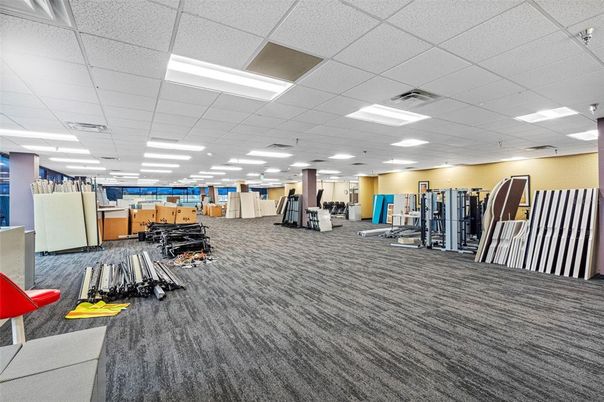 Fitness Equipment, Gym, Interior, Recessed Lighting