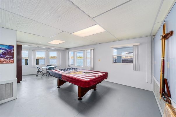 Billiard Table, Game Room, Interior, Recessed Lighting