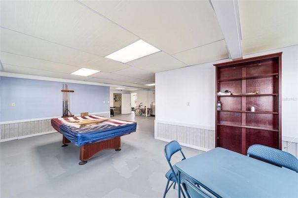 Billiard Table, Game Room, Interior, Recessed Lighting
