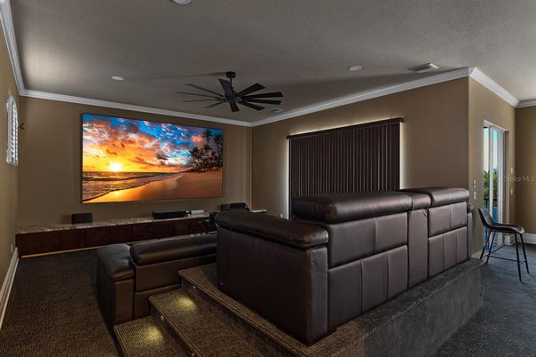 Home Theatre Room, Interior, Projection Screen, Recessed Lighting, Theatre Room