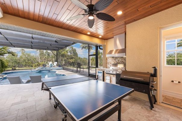 Exterior, Game Room, Pool, Recessed Lighting