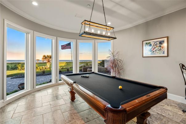 Billiard Table, Game Room, Interior, Pendant Lights, Recessed Lighting, Water
