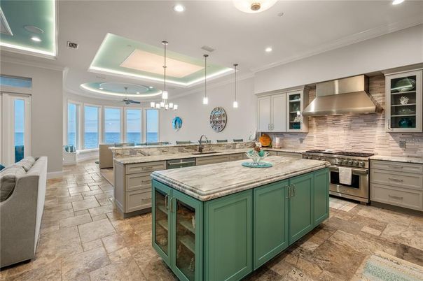 Interior, Kitchen, Pendant Lights, Recessed Lighting, Stainless Steel Appliances, Water