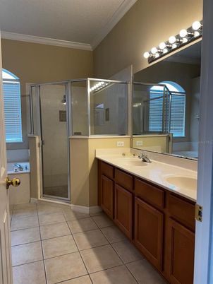 Bathroom, Dual Sink Vanities, Glass Shower, Interior