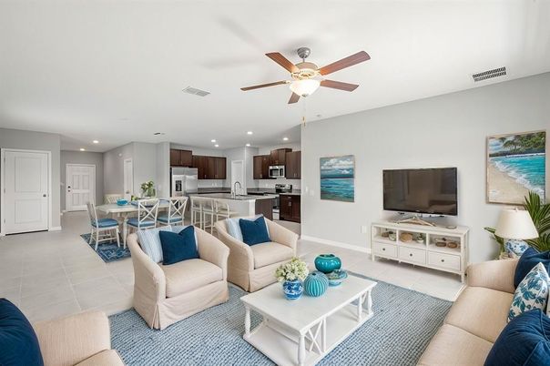 Dining room, Interior, Kitchen, Living room, Recessed Lighting, Stainless Steel Appliances