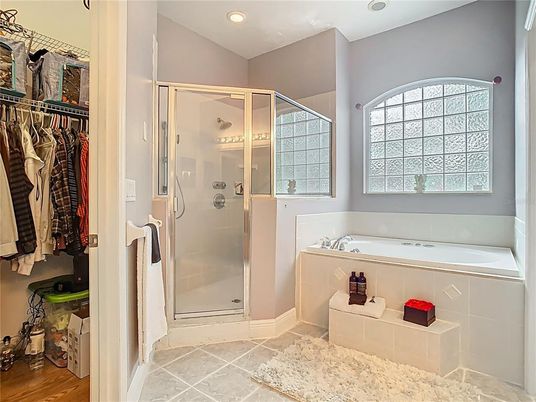 Bathroom, Glass Shower, Interior, Recessed Lighting, Walk-in Closets