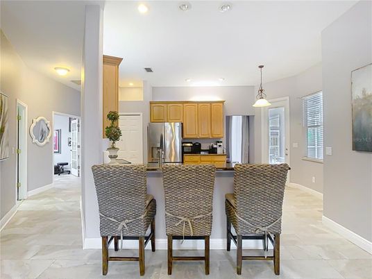 Interior, Kitchen, Marble, Pendant Lights, Recessed Lighting, Stainless Steel Appliances