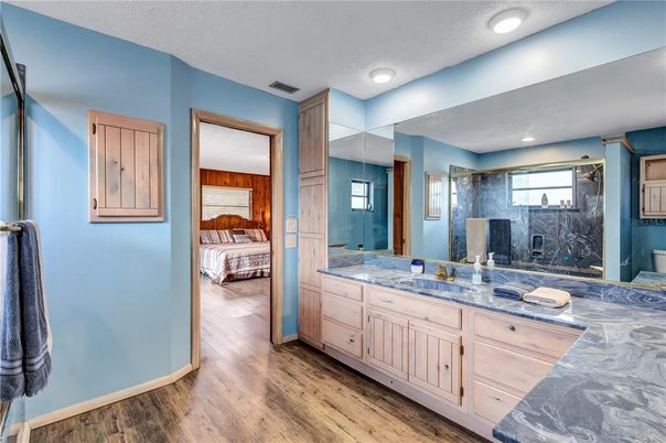 Bathroom, Bedroom, Interior, Recessed Lighting, Wood Texture Flooring