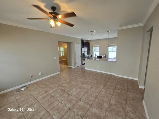 Empty room, Interior, Kitchen, Pendant Lights, Recessed Lighting