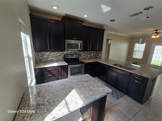 Interior, Kitchen, Pendant Lights, Recessed Lighting, Stainless Steel Appliances