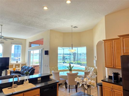 Dining room, Interior, Kitchen, Living room, Pendant Lights, Recessed Lighting