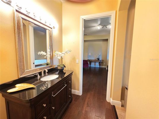 Bathroom, Dual Sink Vanities, Interior, Wood Texture Flooring