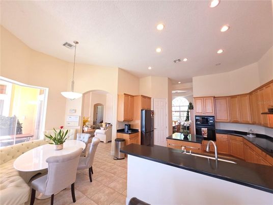 Dining room, Interior, Kitchen, Living room, Pendant Lights, Recessed Lighting