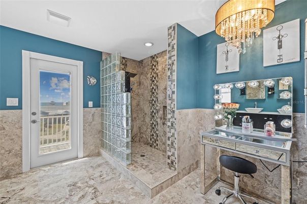 Bathroom, Chandelier, Interior, Recessed Lighting