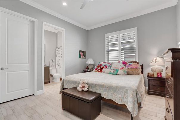 Bathroom, Bedroom, Interior, Recessed Lighting, Wood Texture Flooring