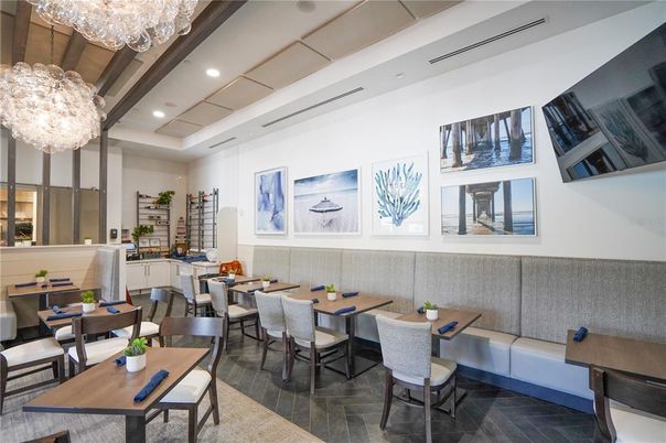Chandelier, Dining room, Interior, Recessed Lighting, Wood Texture Flooring
