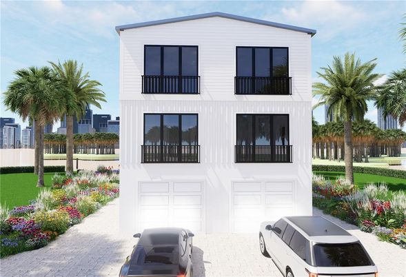 Attached, Exterior, Facade, Modern
