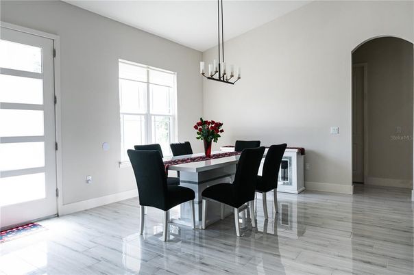 Chandelier, Dining room, Interior, Pendant Lights, Wood Texture Flooring