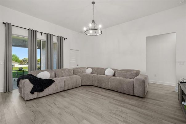 Interior, Living room, Pendant Lights, Wood Texture Flooring