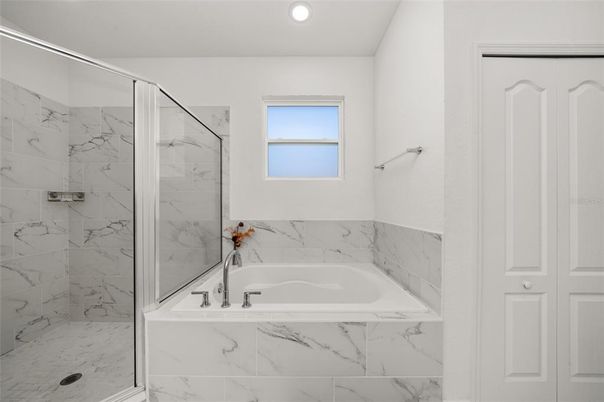 Bathroom, Glass Shower, Interior, Marble Walls, Recessed Lighting